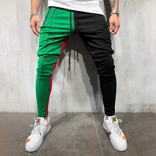 Overdose Pantalones De Hombre Pantalones De Chándal De Color De Retazos Sueltos Lisos Ocasionales Pantalones Pantalón De Chándal Pantalones De Moda Pantalones Vaqueros