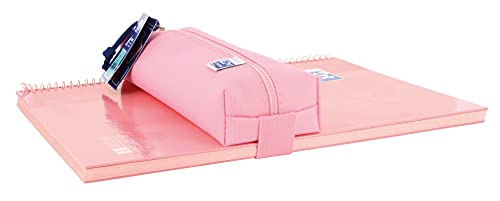 Oxford - Estuche Rectangular, kangoo con goma, 22 cm, color rosa