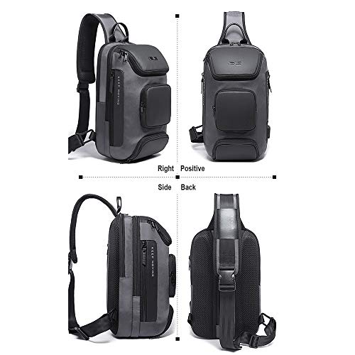 OZUKO Sling Bag Crossbody Bolsos Bandolera Hombre, Bolsa Antirobo de Hombro Bandoleras Cruzada con USB Bolsa de Mochila Sling Bag para Negocio Ciclismo Viaje (Negro 1)