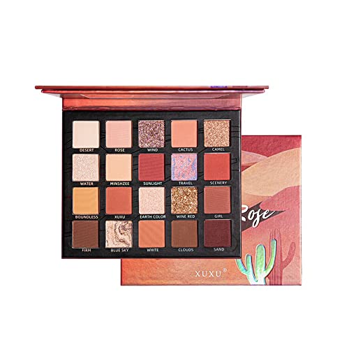 Paleta de sombras de ojos de 20 colores, sombra de ojos neutra mate con brillo, maquillaje de ojos de bronce natural de alto pigmento, sombra de ojos ahumada profesional