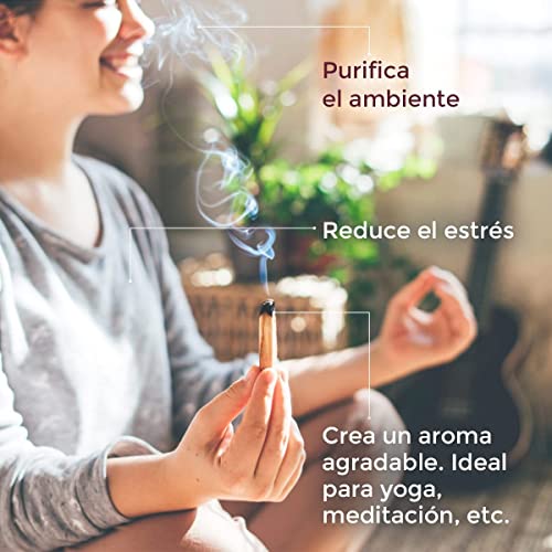 Palo Santo para Quemar - Bolsa Étnica de Tela - Incienso Palo Santo Natural Originario de Peru - 100% SOSTENIBLE