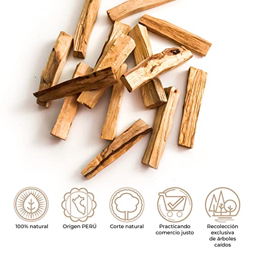 Palo Santo para Quemar - Bolsa Étnica de Tela - Incienso Palo Santo Natural Originario de Peru - 100% SOSTENIBLE