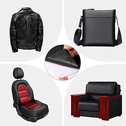 Parches para Sofa Polipiel, Cuero Adhesivo para Tapizar, Parche de Polipiel Adhesiva, Parche de Cuero Autoadhesivo 40 x 150 cm, para Bolsos, Chaquetas, Muebles, Asientos de Coche, Negro