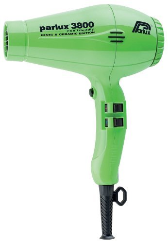 Parlux 3800 - Secador de pelo profesional de cerámica con iones, diseño de flores, 2100 W, color verde