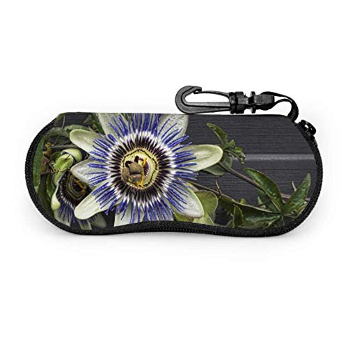 Passion Flower Blossom Bloom Passiflora Gafas de Sol Caso Para Mujeres Suave Gafas De Sol Casos Para Las Mujeres Cremallera Gafas De Sol Bolsa