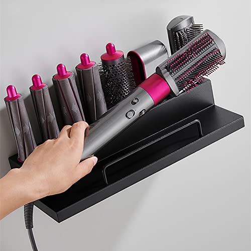 PEALOV Soporte para Secador De Pelo Y Plancha Sin Taladro,Organizador De Dos Capas para Secador De Pelo para Dyson,Soporte Organizador De Peinado 2 En 1,Estante De Almacenamiento para Rizador De Pelo