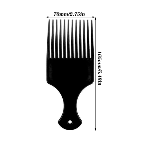 Peine Afro Grueso Comb, Cabeza de Aceite Peine de Horquilla, Peine de Peluquero de Resistente al Calor, Peine de Dientes Anchosuego, Peine Grande con Mango, Estilo de Cabello Rizado Natural Peine