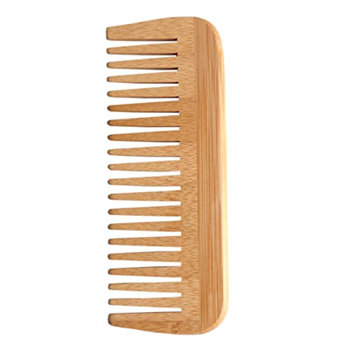 Peine de Madera, para Desenredar Todo Tipo de Cabellos, Barba, Peine de Madera de Bambú de Dientes Anchos para Hombres y Mujeres, Los Materiales Naturales no Dañan el Cuero Cabelludo