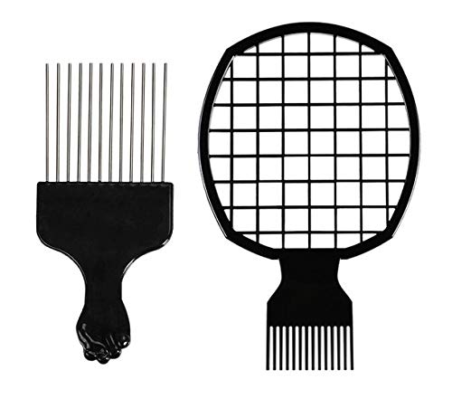 Peine de pelo Afro Twist con juego de púas de pelo, púa de metal para peines de peinado afro, peluquería desenredante, peines trenzados para mujeres, hombres, peinado de cabello rizado