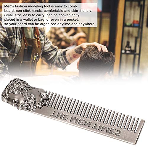 Peine De Peluquería, Peine De Barba Para Hombres, Peine Curvo Peine Bigote Para Peinado De Peine De Bolsillo Hombre Para Peines Barba De Acero Inoxidable