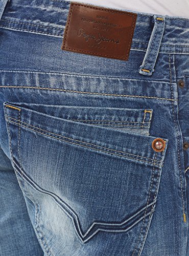 Pepe Jeans Jeanius, Vaqueros relaxed para Hombre, Azul (11Oz Sanfore Twist N56), W28/L36