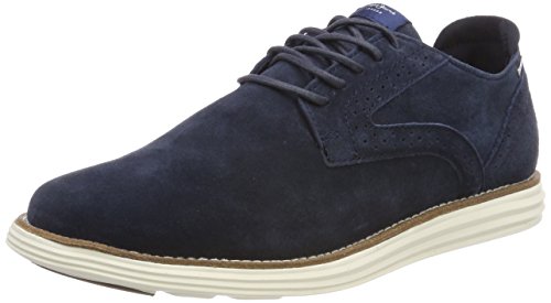 Pepe Jeans London Derry Suede, Zapatos de Cordones Oxford Hombre, Azul (Navy), 42 EU