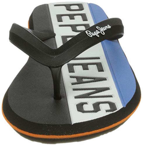 Pepe Jeans London Whale Timy, Sandalia. Hombre, 999 Negro, 43 EU