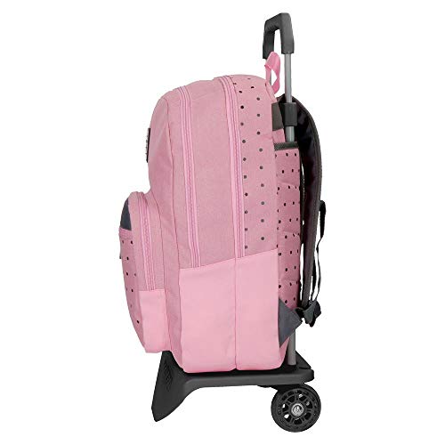 Pepe Jeans Molly Mochila Doble Compartimento con Carro Rosa 30,5x44x15 cms Poliéster 20.13L