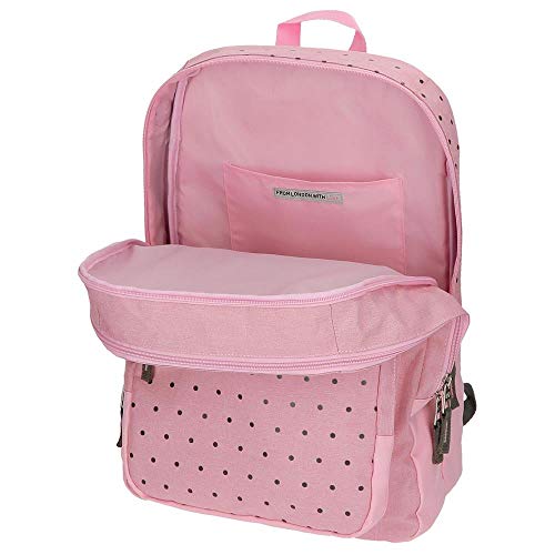 Pepe Jeans Molly Mochila Doble Compartimento con Carro Rosa 30,5x44x15 cms Poliéster 20.13L