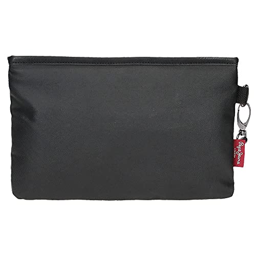 Pepe Jeans Paxton Bolso de Mano Negro 25x16x1 cms Algodón, Poliéster y PU.