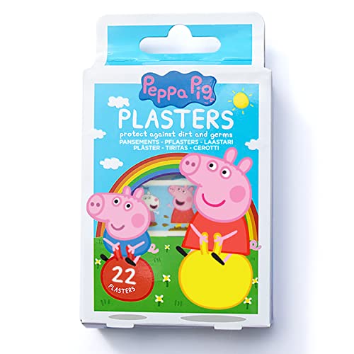 Peppa Pig Tiritas Para Niños / x22 / 4 Tamaños / 7 Diseños / Sin Látex / Hipoalergénico / Resistente Al Lavado