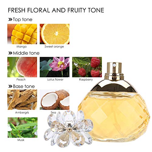 Perfume para mujer, Perfume para mujer Manzana, 60 ml Perfume de mujer con fragancia de madera de larga duración en aerosol para Navidad, Día del festival y regalo de cumpleaños(Oro)