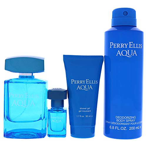 Perry Ellis Perry Ellis Aqua For Men 4 Pc Gift Set