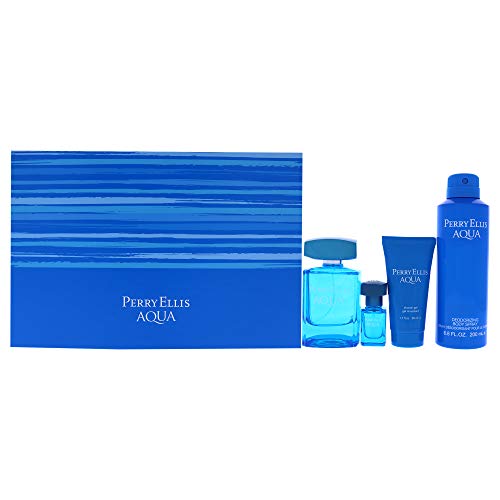 Perry Ellis Perry Ellis Aqua For Men 4 Pc Gift Set