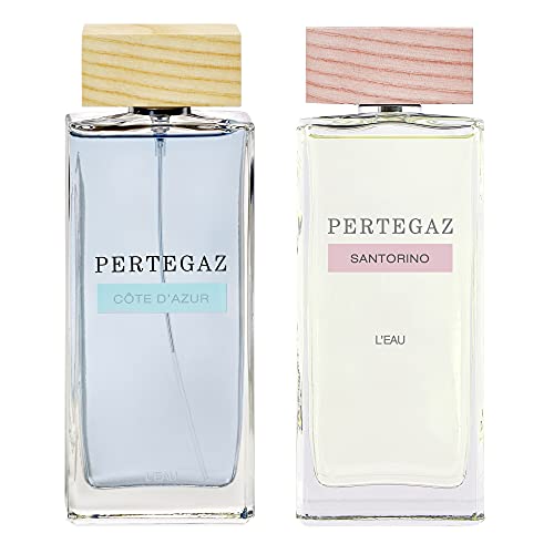 Pertegaz "L'EAU" Set de 2 Eau de parfum Côte D'Azur + Santorino, 150 ml c/u, fragancia para mujer, con pulverizador