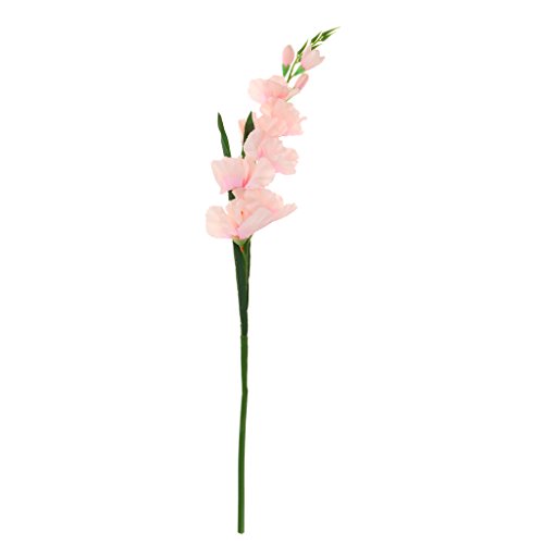 PETSOLA Arreglo Floral Artificial del Gladiolo Artificial de La Flor de Seda Falsa 2pcs - Blanco Rosado Claro, Individual