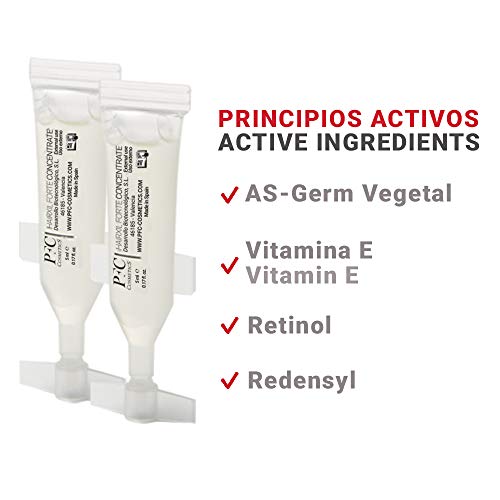 PFC Cosmetics - Ampollas para Crecimiento de Cabello Hairxil Forte Concentrate Tónico para Crecimiento Rápido del Pelo Tratamiento Capilar con Alta Concentración de 3% Redensyl® Vitamina A y E.