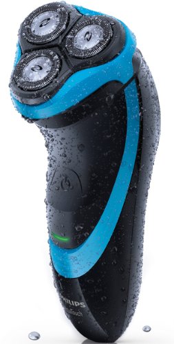 Philips AquaTouch AT750 - Afeitadora (Batería, Ión de litio, Rotación, Negro, Azul, 100-240V)