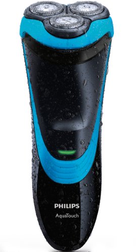 Philips AquaTouch AT750 - Afeitadora (Batería, Ión de litio, Rotación, Negro, Azul, 100-240V)