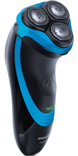 Philips AquaTouch AT750 - Afeitadora (Batería, Ión de litio, Rotación, Negro, Azul, 100-240V)