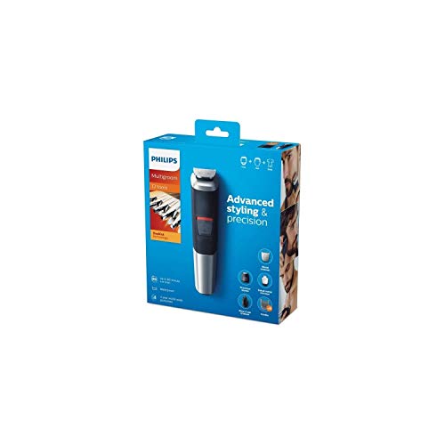 Philips MG5740/15 - Recortadora todo en uno 12 en 1, para barba, pequeños detalles, vello, nariz y orejas, cortapelos, depiladora corporal cara, cuerpo, cabeza