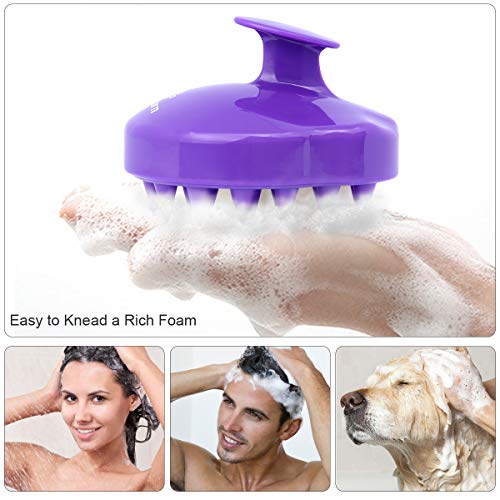 PHILORN Masajeador Cuero Cabelludo para Limpieza del Cabello [Húmedo y Seco] Silicona Suave Masajeador Cabeza, Cabelludo Masaje Peine, Cepillo del Massager del Champú para Hombre, Mujer, Niño, Mascota