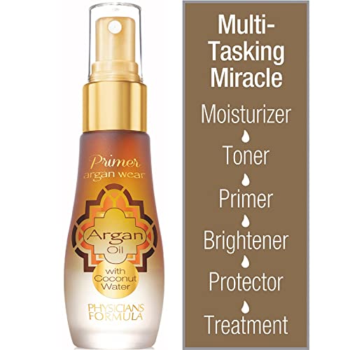 Physicians Formula - Argan Wear 2-in-1 Argan Oil & Coconut Water Primer - Prebase con Aceite de Argan Puro y Agua de Coco Orgánica Pura - Refrescante, Hidratación y Brillo