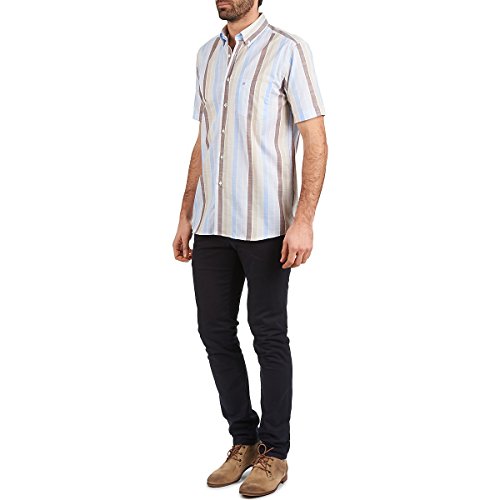 PIERRE CARDIN 539936240-130 Camisas Hommes Azul/Beige/Marrón - EU S (T2) - Camisas Manga Corta