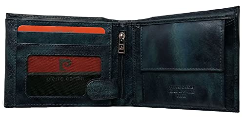 PIERRE CARDIN Cartera para hombre, fina, fina, fina, para hombre, pequeña y fina rfid, regalo, cartera con monedero, fina, billetera para niño