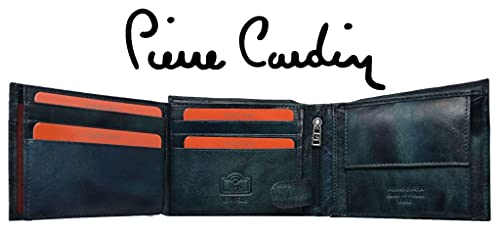 PIERRE CARDIN Cartera para hombre, fina, fina, fina, para hombre, pequeña y fina rfid, regalo, cartera con monedero, fina, billetera para niño