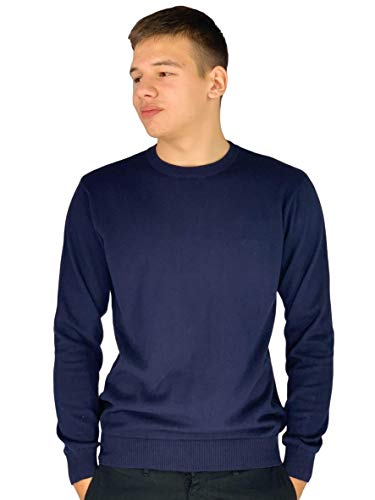 Pierre Cardin Jersei Esencial para Hombre de Punto con Cuello Redondo (XL, Navy)