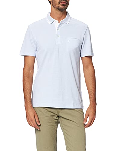 Pierre Cardin Poloshirt Minimal Bicolor Struktur Camisa de Polo, Azul Claro, S para Hombre