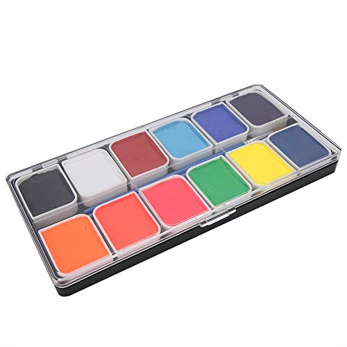 Pigmento de Maquillaje de Cara de 12 Colores, Pintura de Cara de Cuerpo Fan de Juego de Pelota de Fiesta de Halloween a Base de Agua Pigmento de Maquillaje de Lujo DIY