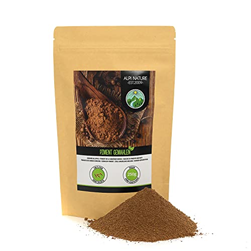 Pimienta de Jamaica molida (250g), granos de pimienta de Jamaica molida 100% natural, pimienta de Jamaica en polvo natural, clavo de olor sin aditivos, vegano