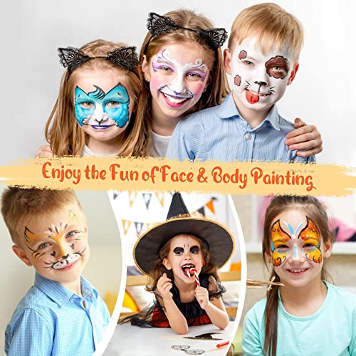 Pinturas Cara para Niños, Eleanore's Diary 14 Colores Crayones de Pintura Facial y Cuerpo, Seguro y No Tóxico, Lavables, Maquillaje Pintacaras para Carnaval, Pascua, Cumpleaños, Cosplay de Maquillaje