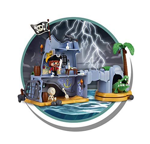 Pinypon Action- Isla Pirata del Capitán Caimán con 2 Figuras, niñas a Partir de 4 a 8 años (Famosa 700015637)