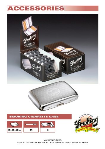 Pitillera Smoking de metal, con capacidad para 14 cigarrillos