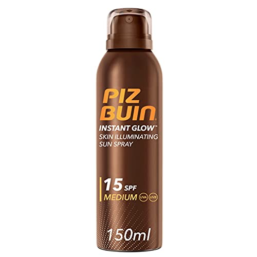 Piz Buin, Protección Solar, Instant Glow Piel Luminosa Spray Solar Iluminador SPF 15 - Protección media, Bote 150 ml