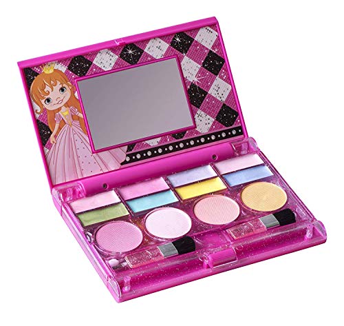 Playkidz- Paleta de Maquillaje cosmético y Real de Lujo Todo en uno para niña con Espejo (Lavable) Mi Primer Cofre Princesa, Color surtido (3045)