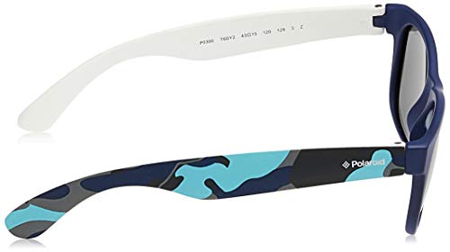 Polaroid P0300 Y2 T6D Gafas de Sol, Azul (Bluette Camouflage Blue/Grey Polarized), 43 Unisex niños