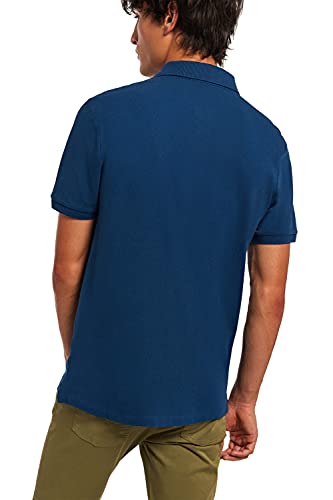 Polo Azul Indigo Piqué para Hombre con Logo Bordado