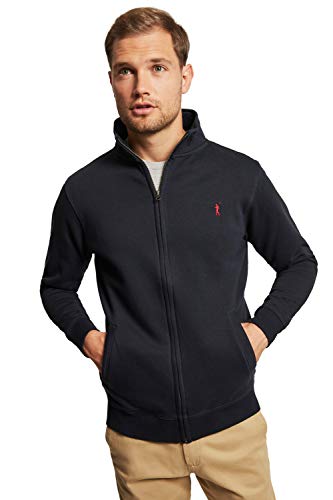 POLO CLUB Sudadera Azul Marino con Cremallera Y Logo Bordado para Hombre