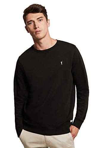 POLO CLUB Sudadera Orgánica Negra con Cuello Redondo para Hombre