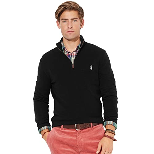 Polo Ralph Lauren Jersey Cotton Half Zip (L, Dark Granite)